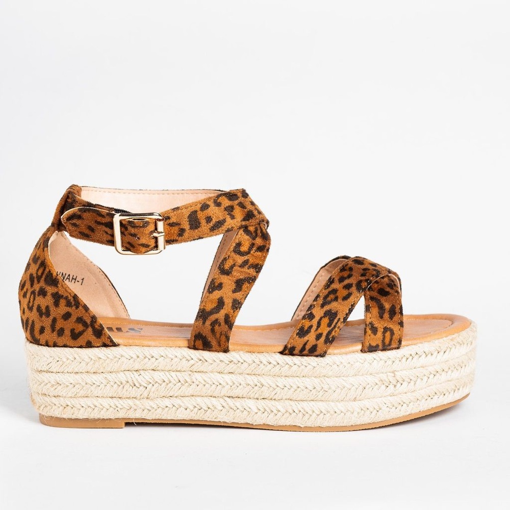 NWOT Cheetah Platform Espadrille Sandals -…